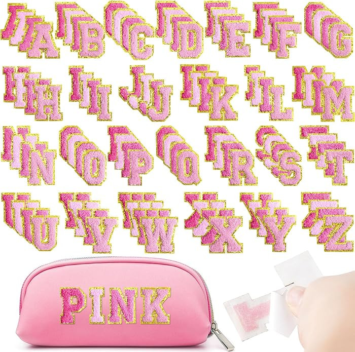 Jutom 104 Pcs Self Adhesive Chenille Iron on Letter Patches Letter Chenille Stick on Embroidered ... | Amazon (US)