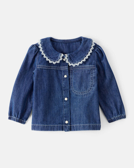 Baby Girl Western Denim Long-Sleeve Top - Blue | Carter's Inc