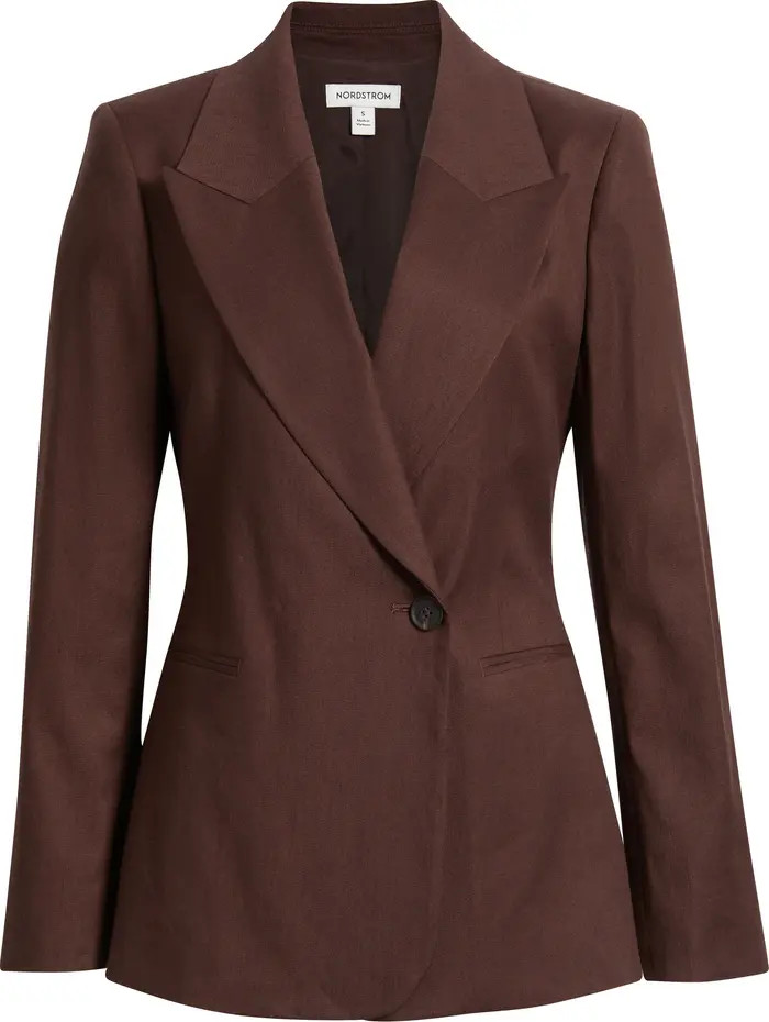 Double-Breasted Linen Blend Blazer | Nordstrom