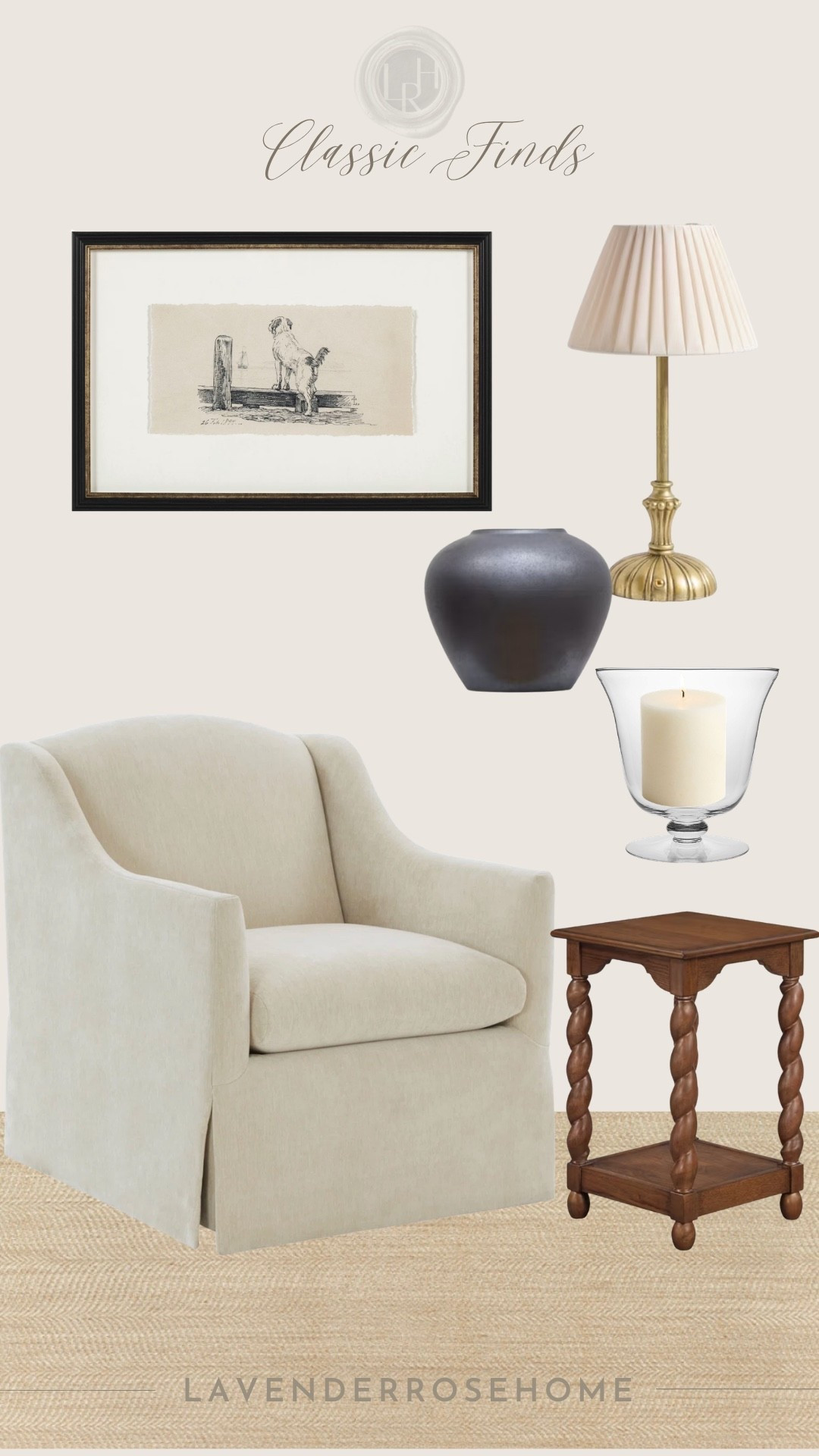 High & low classic finds for the collected home.

Accent Table. Swivel Chair. Wall Art. Area Rug. Neutral Home. LavenderRoseHome

#LTKHome