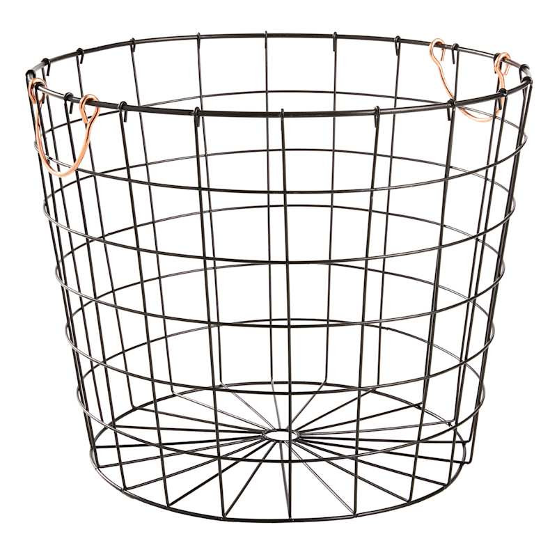 Round Wire Storage Basket, Bronze | At Home
