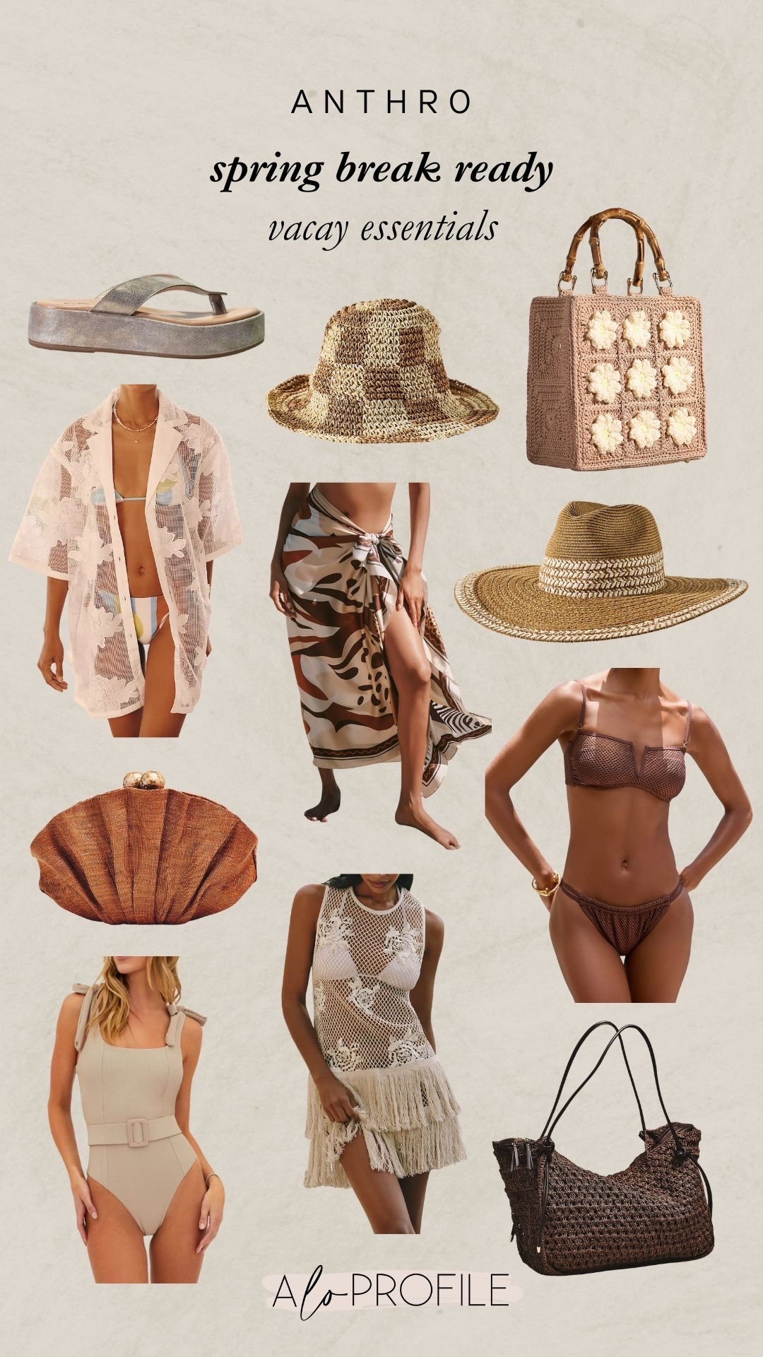 Spring Break Outfits via Anthro // spring style, spring outfits, vacay outfit, vacation outfits, spring break outfit inspo, swimwear, coverup, beachwear, resort wear,  beach essentials