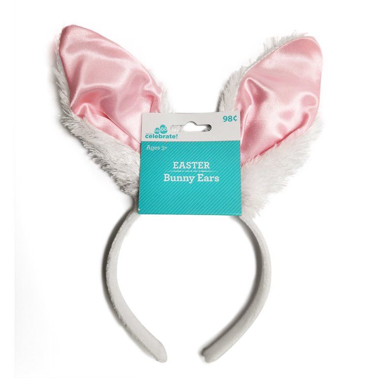 Way to Celebrate Easter Female Costume Accessory Bunny Ear Headband White Color | Walmart (US)