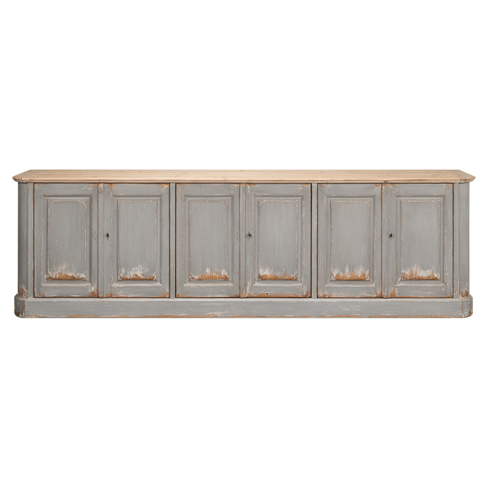Laura Updated Traditional Distressed Grey Wood Sideboard | Kathy Kuo Home