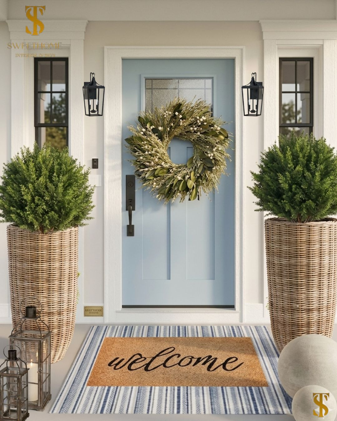 Porch door refresh,  Home decor, Porch styling, Amazon, Wayfair,  Pottery Barn.  

 #LTKSeasonal #LTKHome #LTKSaleAlert