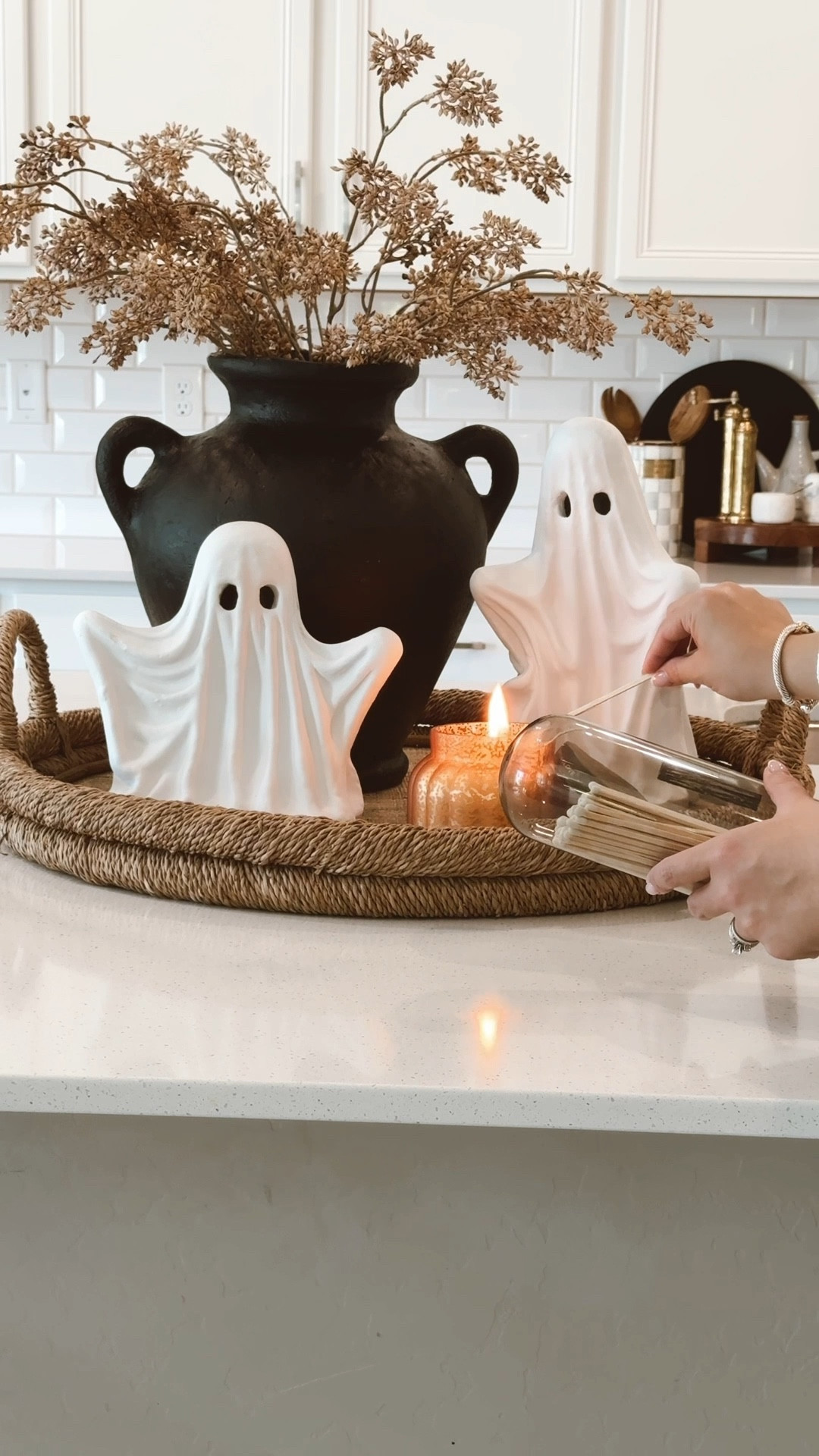 Kitchen Tray Halloween Styling 👻 - Halloween Kitchen Decor - Halloween Tray Decor - Ceramic Ghosts - Pottery Barn Halloween Find - Halloween Decorations - Fall Decor - Fall finds #halloween #halloweendecor #halloweenkitchen 

#LTKHome #LTKSeasonal #LTKStyleTip