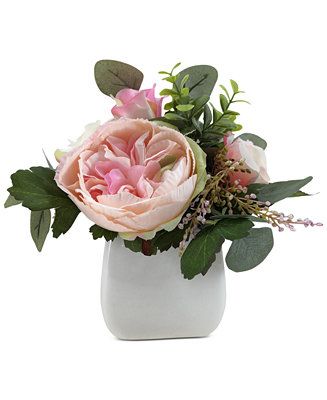 Valentine's Day Ombré Rose Artificial Potted Centerpiece, Created for Macy's | Macys (US)