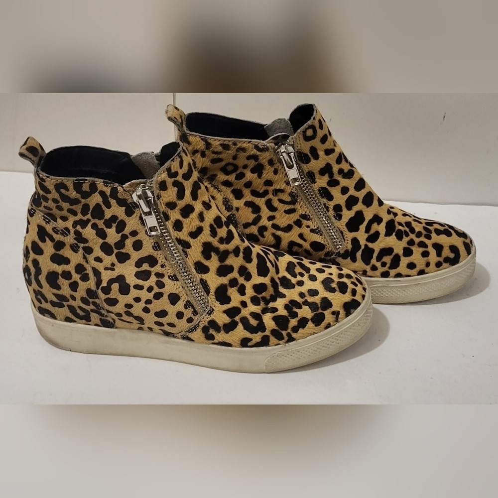 Steve Madden Wedgie,Leopard Print Design Sneakers, Women's 10m | Poshmark