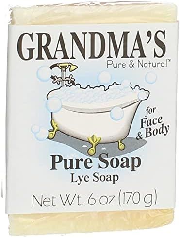 Grandma's Pure Lye Soap Bar, Unscented Face & Body Wash Cleans with No Detergens, Dyes & Fragranc... | Amazon (US)