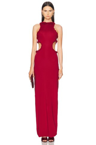 Maygel Coronel KLEID ANASSA in Carmesi - Red. Size all. | FWRD 