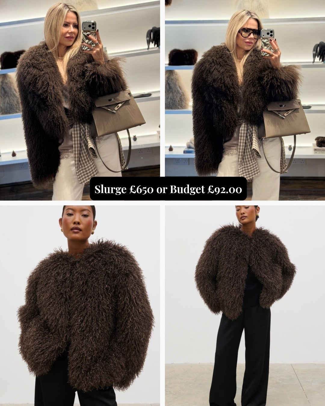 Splurge £650 or Budget £92.00
#Mongolianfur #browncoat #fauxfur 

#LTKautumn #LTKstyletip #LTKwinter