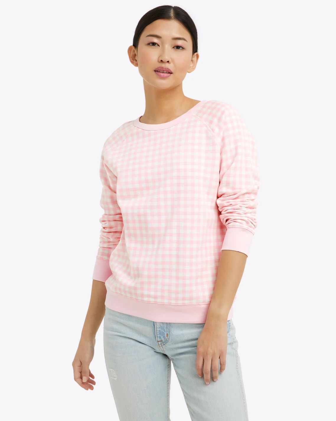 Natalie Sweatshirt in Pink Gingham | Draper James (US)