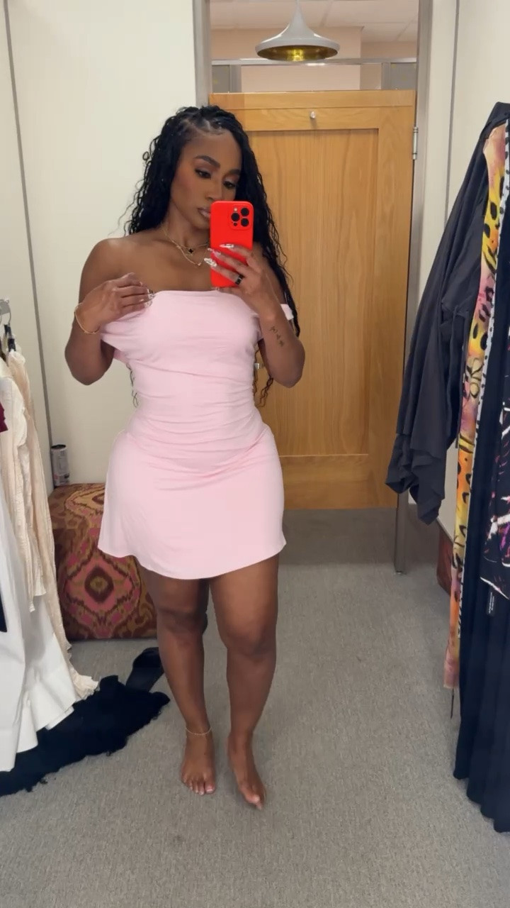 Off shoulder pink bodycon mini dress! Summer dress outfit inspo!

#LTKMidsize #LTKootd