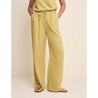 Nobody's Child Linen Rich Paperbag Straight Leg Trousers Green | Marks & Spencer (UK)
