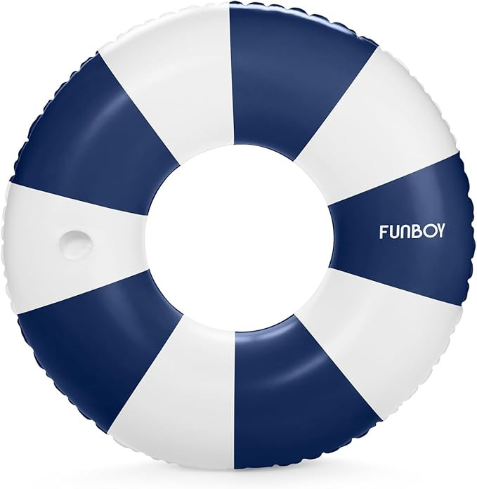 FUNBOY Giant Vintage Stripe Inflatable Tube Pool Float with Cup Holder 48" Large Pool Float for A... | Amazon (US)