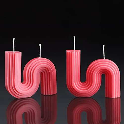Tondiamo 2 Pcs Twist Candle Aesthetic Candles Cool Candles S Shape Candle Minimalist Geometric Sh... | Amazon (US)