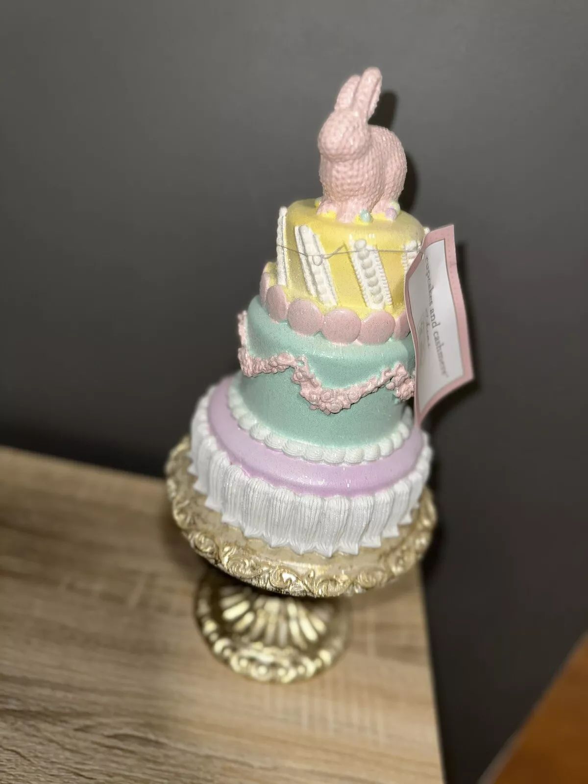 New Cupcakes and Cashmere 14”  Pastel Easter Bunny Tiered Cake Cute Macaron  | eBay | eBay US