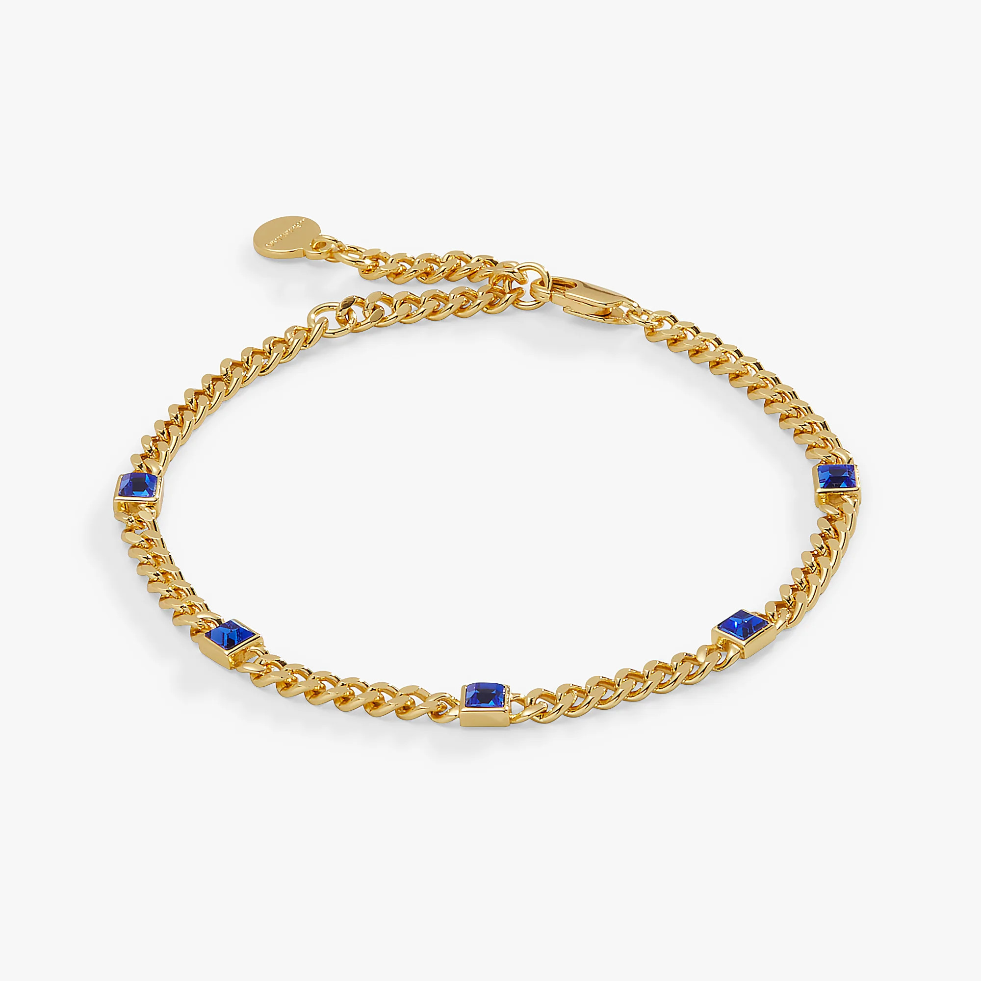 Sapphire Curb Chain Bracelet, September Birthstone | Alex and Ani