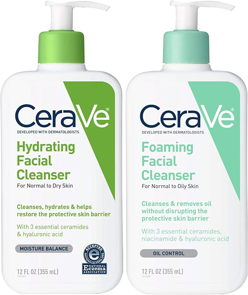 CeraVe Foaming Facial and Hydrating Cleanser, 12 Fl Oz (Pack of 2) | Amazon (US)