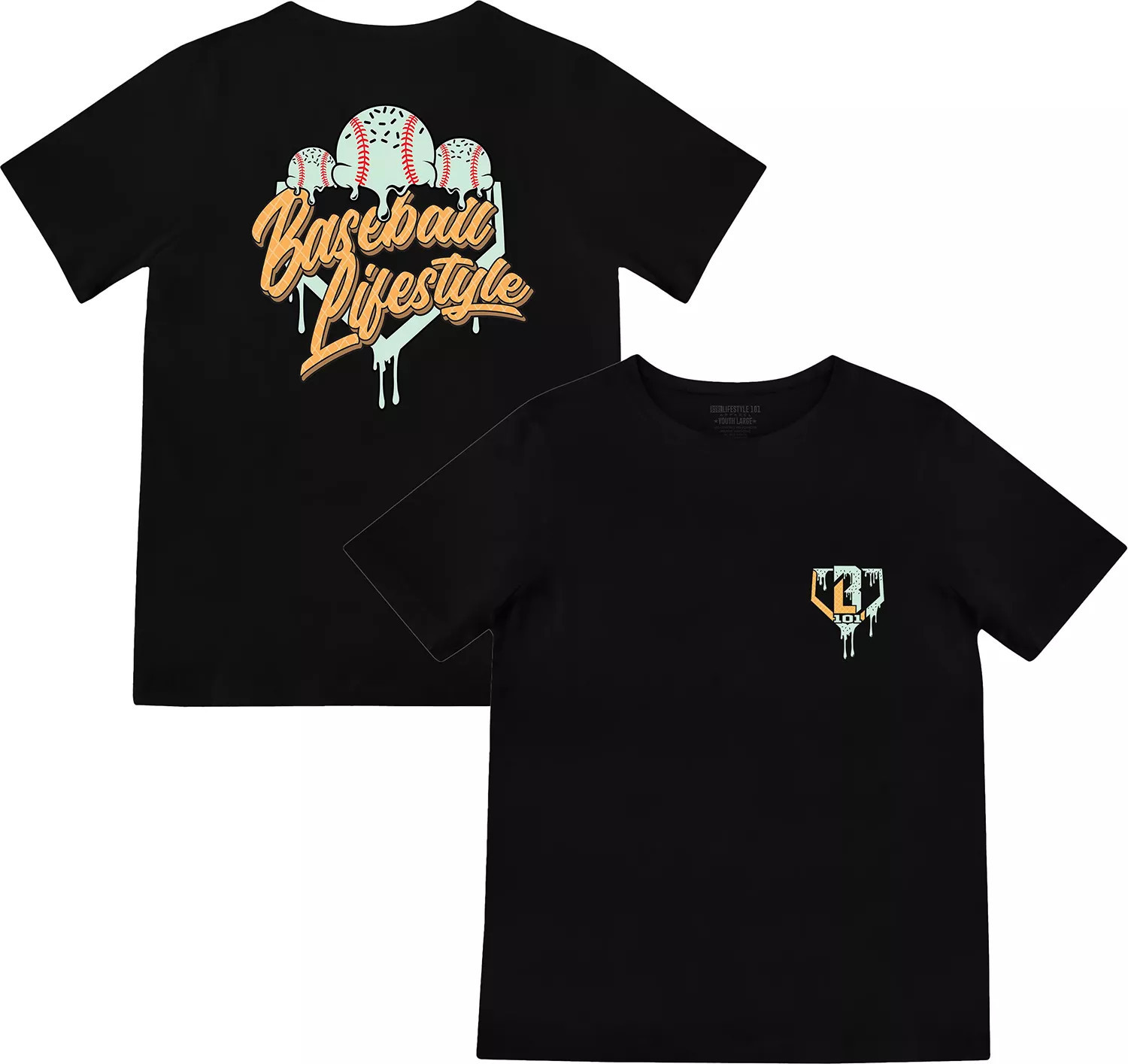 Baseball Lifestyle 101 Boys' Ice Cream Shirt, Small, Mint | DICK'S Sporting Goods