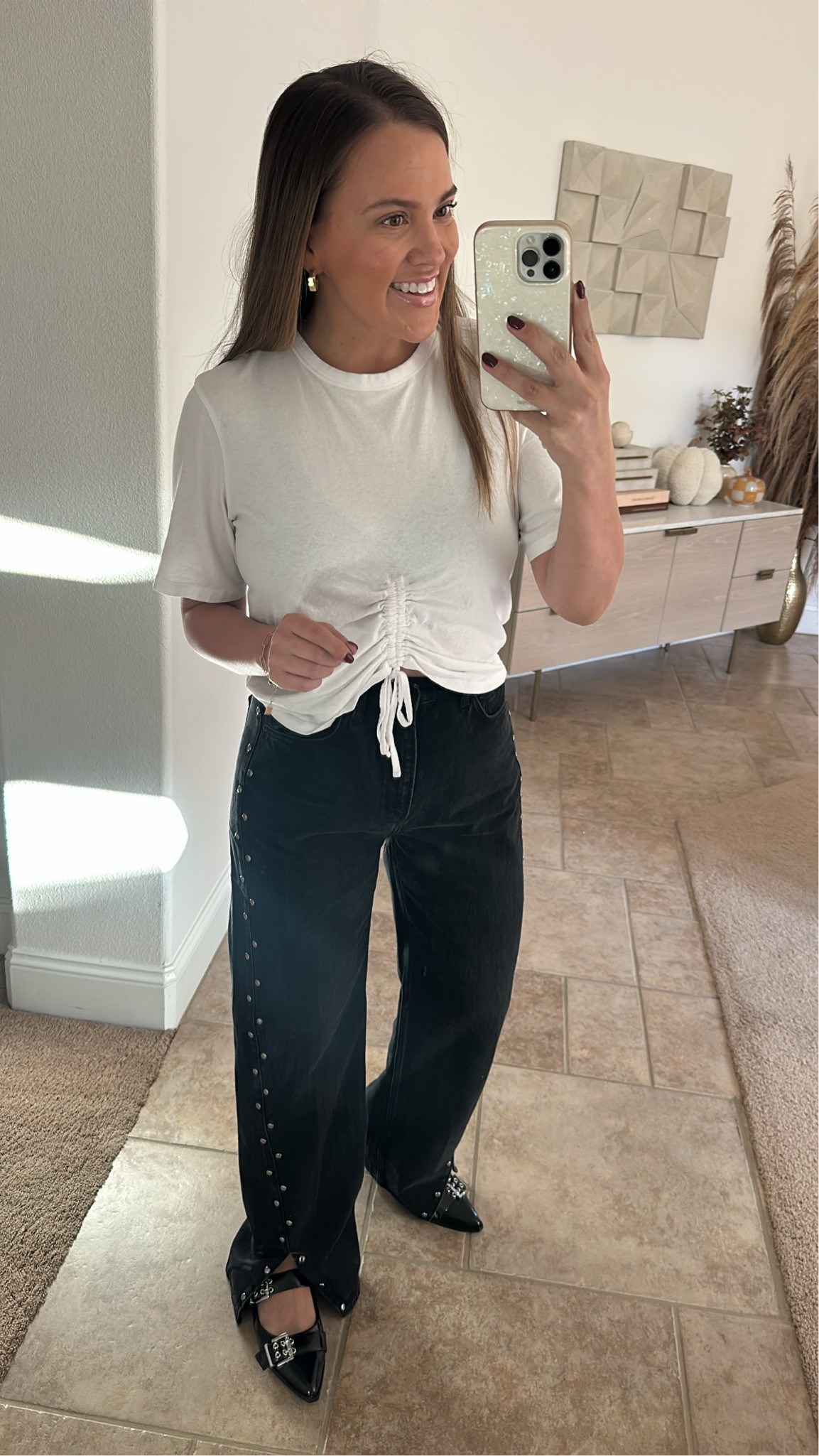 high school homecoming game outfit! size 28 in the jeans. large in the cardigan and top 

#LTKSeasonal