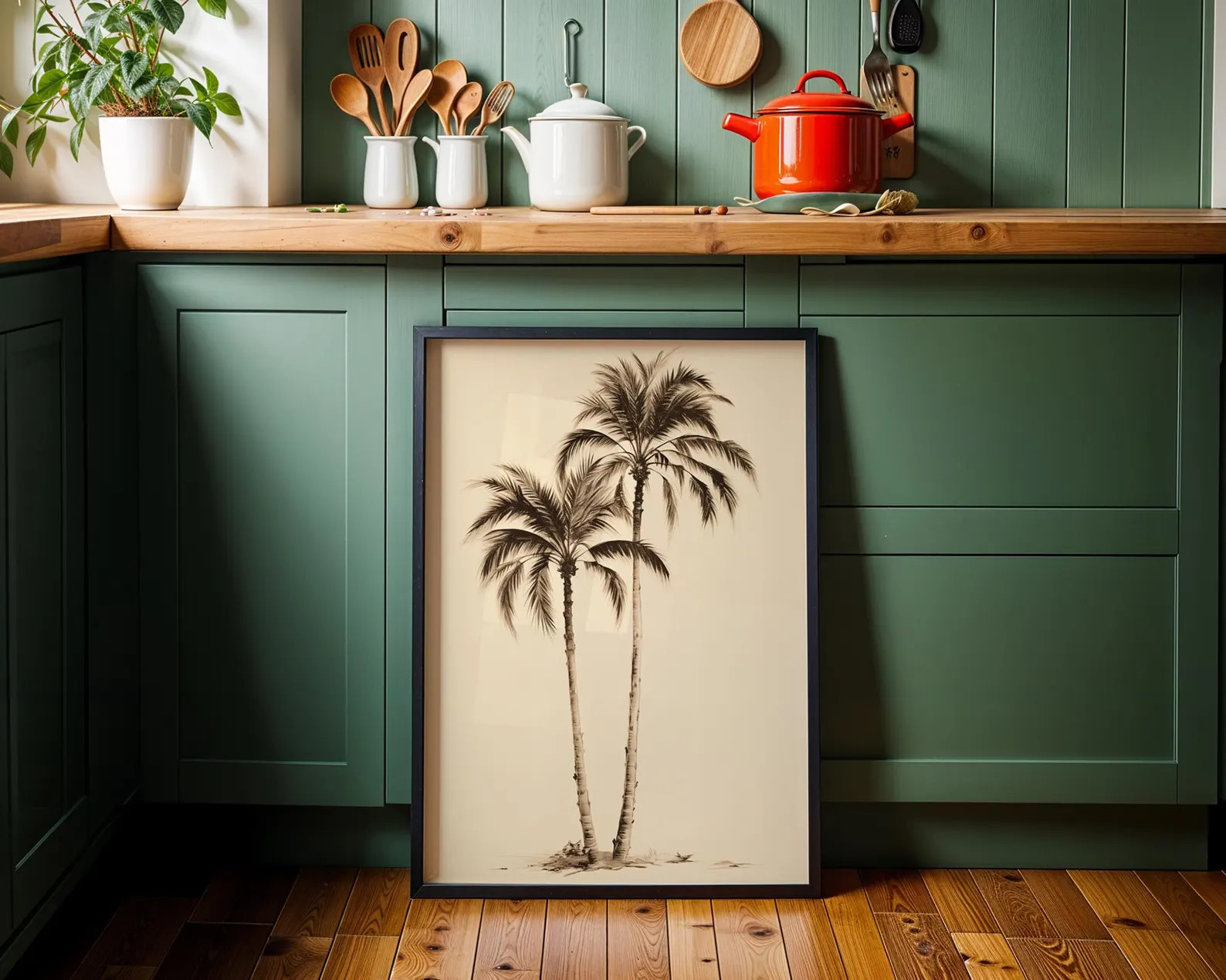 Vintage Palm Tree Sketch Print: Sepia Coastal Wall Art (Digital Download) | Etsy (Global)