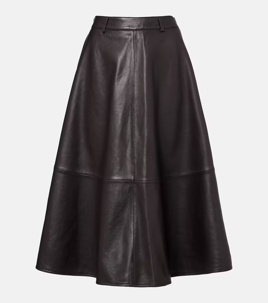 The Frankie Shop Savil leather midi skirt | Mytheresa (US/CA)