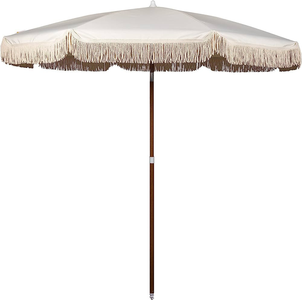 BEACH STATE Summerland 6.5 Feet Beach Umbrella with Fringe - Patio Umbrella - Outdoor Umbrella - ... | Amazon (US)