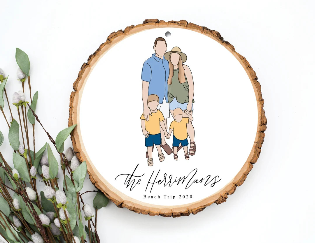 Custom Portrait Ornament, Custom Family Ornament, Faceless Portrait Christmas Ornament, Personal ... | Etsy (US)