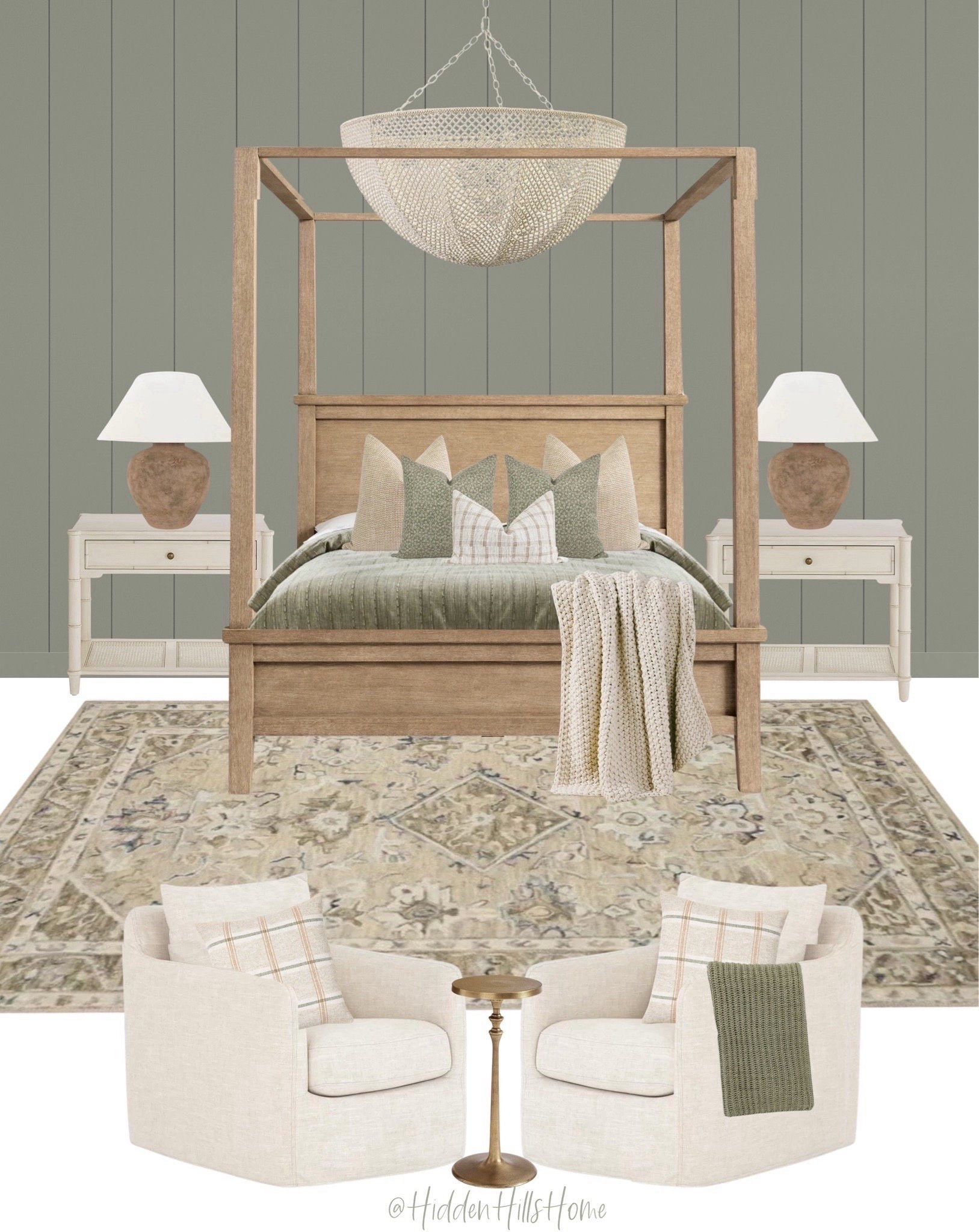 Cozy master bedroom mood board featuring a canopy bed! This bedroom design is gorgeous! Bedroom rug, nightstands, home decor ideas #bedroom

#LTKSaleAlert #LTKHome