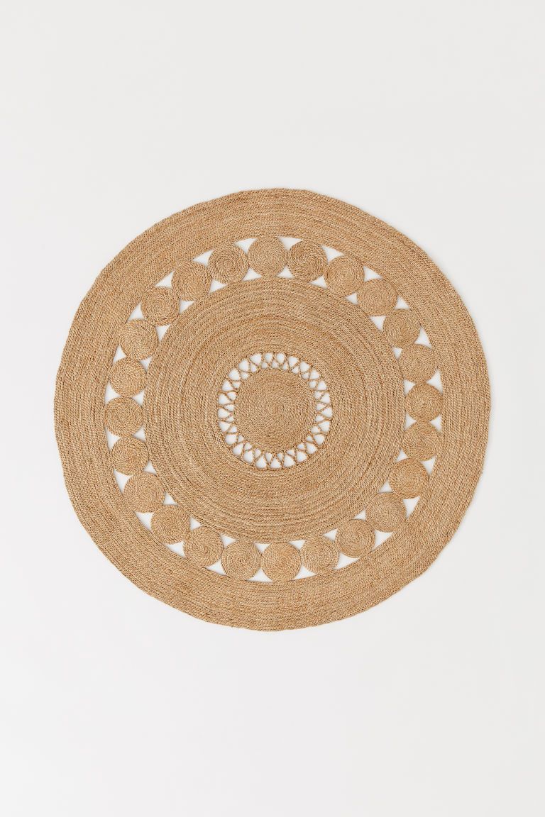 H & M - Round jute rug - Beige | H&M (UK, MY, IN, SG, PH, TW, HK)