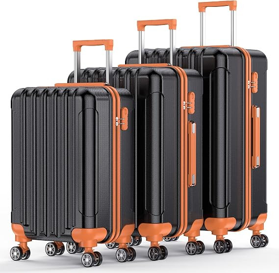 Nazhura Luggage Set, 3-Piece Hardside Suitcase Set, 20-inch Carry On, 24-inch, 28-inch Luggage | Amazon (US)
