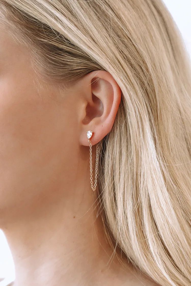 More for Me Gold Rhinestone Earrings Set | Lulus