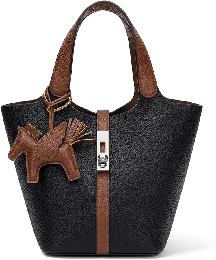 Tote Bag for Women Vegan Leather Bucket Purse for Women Top Handle Handbag Shoulder Bag with Deta... | Amazon (US)