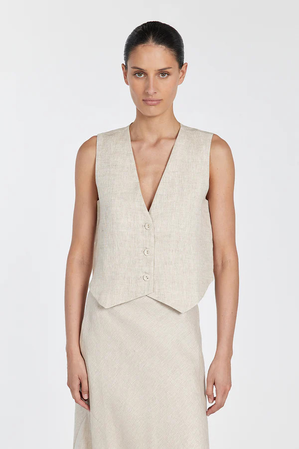 BANKS NATURAL LINEN VEST | DISSH