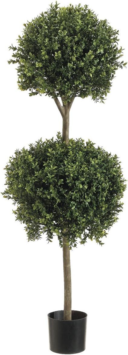 4' Double Ball-shaped Boxwood Topiary in Plastic Pot Two Tone Green | Amazon (US)