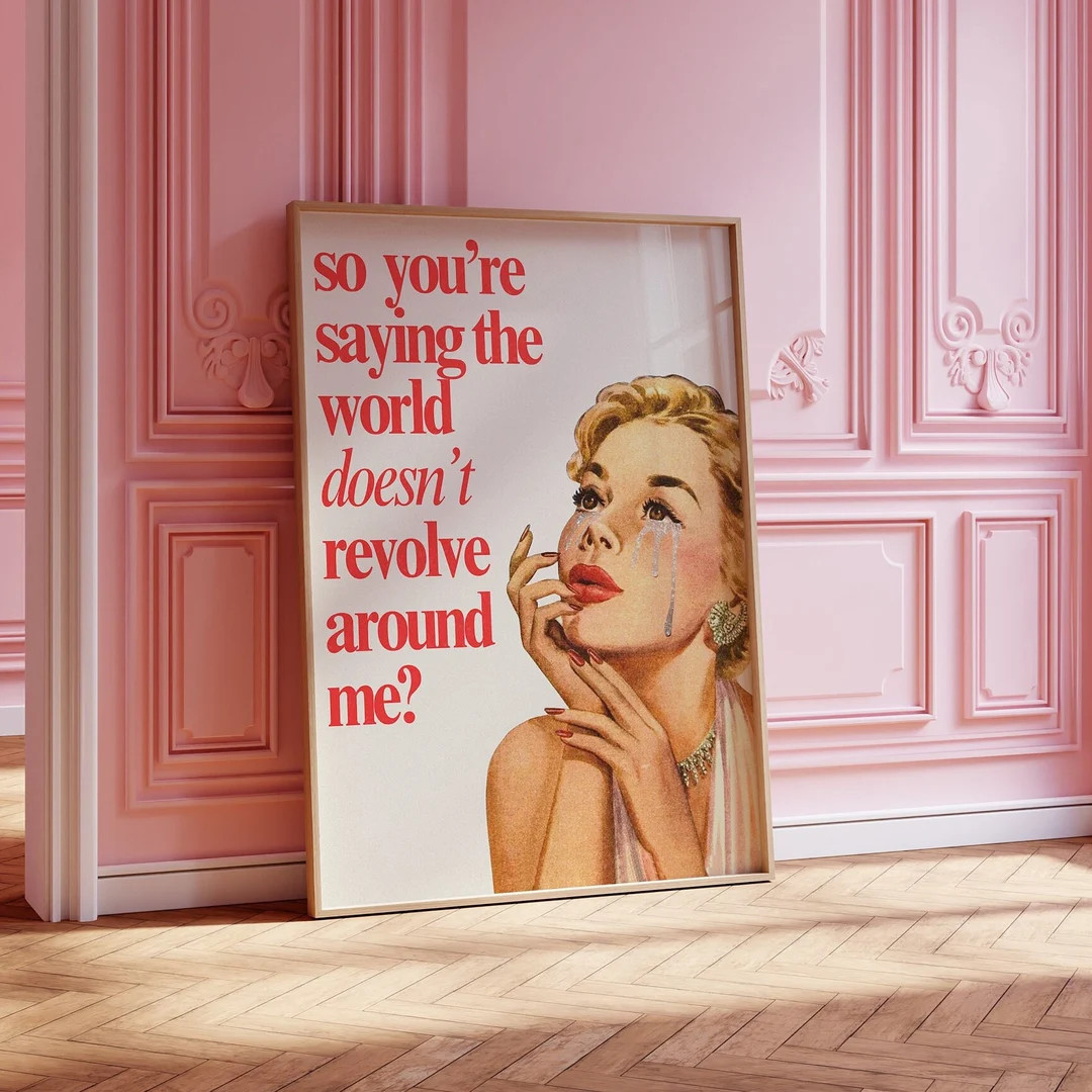 Retro Woman Funny Quote Printable Poster Trendy Vintage Housewife Wall Art Print Aesthetic Apartm... | Etsy (US)