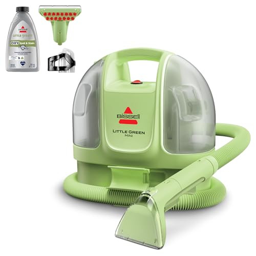 BISSELL Little Green Mini Portable Carpet and Upholstery Deep Cleaner, Car/Auto Detailer, with HydroRinse Self-Cleaning Tool and 4" Tough Stain Tool, Tea Green, 4075 | Amazon (US)