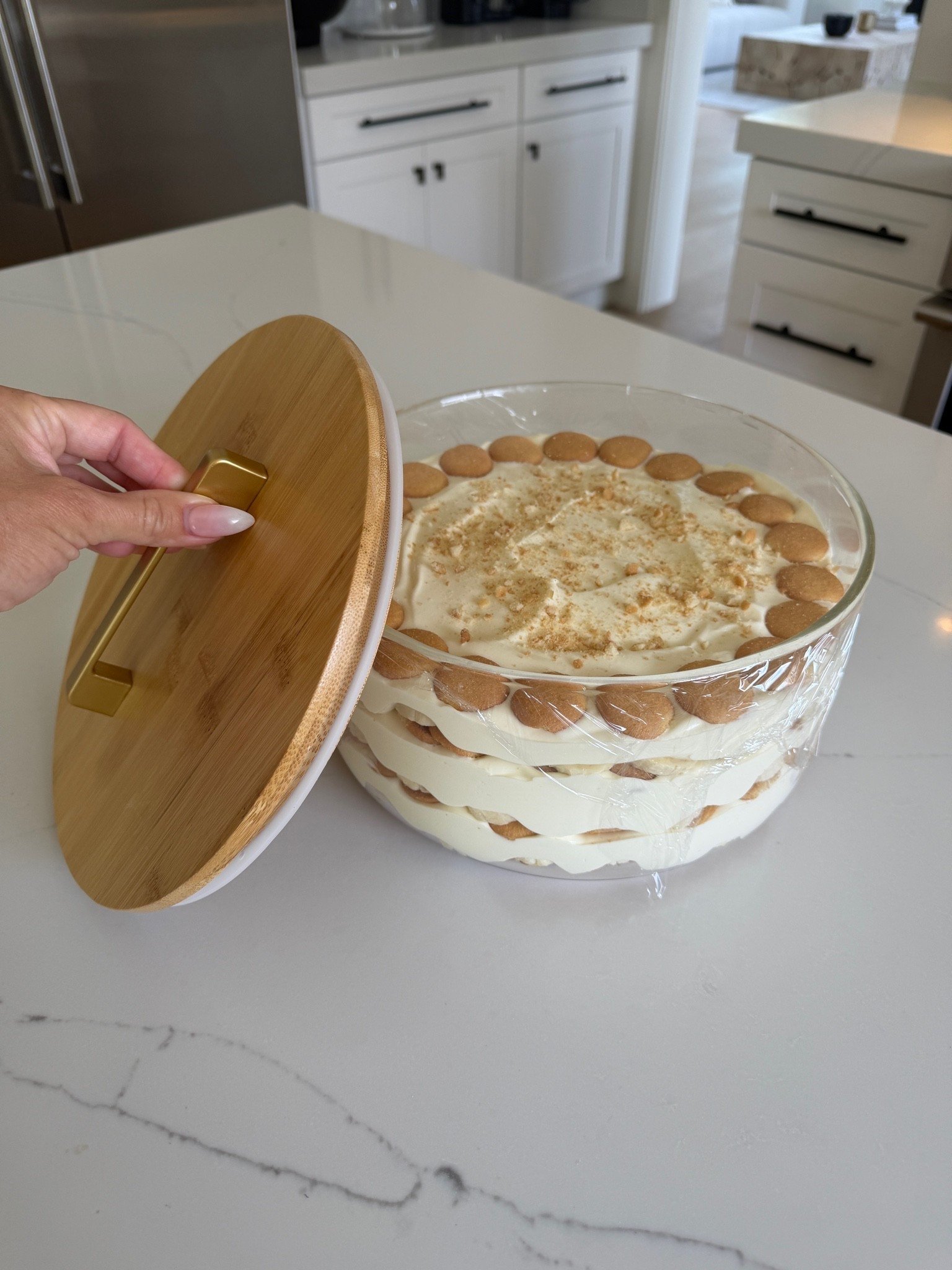 The prettiest travel trifle or serving ￼bowl for taking desserts to a friend’s house

#LTKHome #LTKmomlife #LTKfoodie