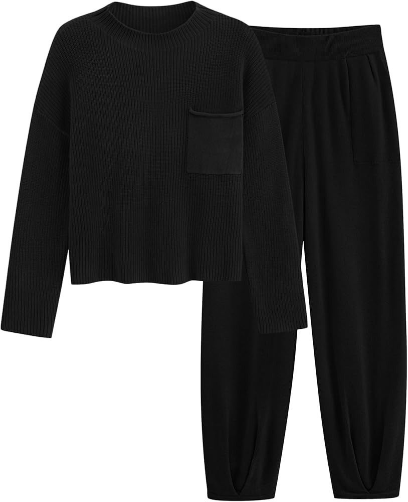 PRETTYGARDEN Two Piece Sets for Women 2025 Pullover Sweater High Waisted Sweatpants Tracksuit Lou... | Amazon (US)
