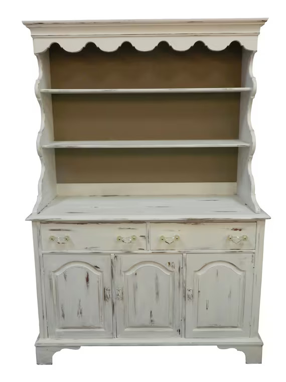 Shabby Painted Hutch, Mid Century Painted Hutch, Vintage White Hutch | Etsy (US)