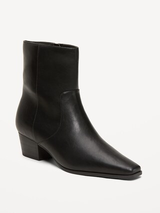 Faux-Suede Low-Heel Booties for Women | Old Navy (US)