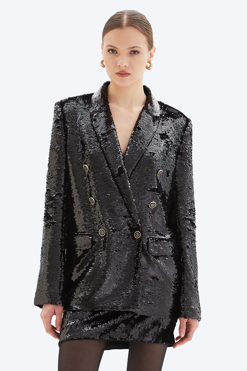 SEQUINED STELLA - Double-Breasted Classic Blazer | CHRLDR