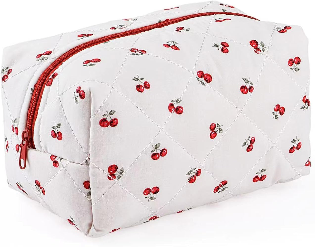 Floral Makeup Bag,Floral Quilted Makeup Pouch,Large Cosmetic Bag,Fashionable Travel Makeup Pouch,... | Amazon (US)