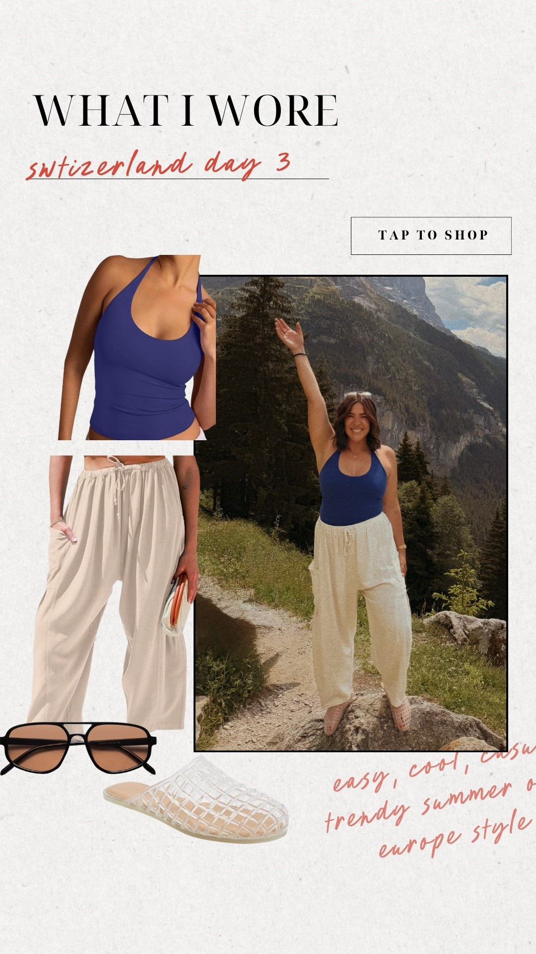Switzerland day 3 outfit 
Easy summer mom outfit 
Size M in pants and L in top

#LTKootd #LTKMidsize #LTKTravel