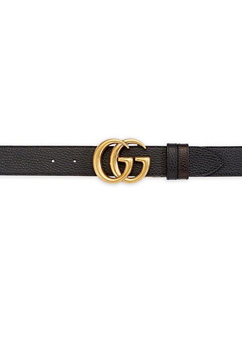 Gucci Men's Interlocking GG Reversible Leather Belt - Ebony - Size 90 (36) | Saks Fifth Avenue