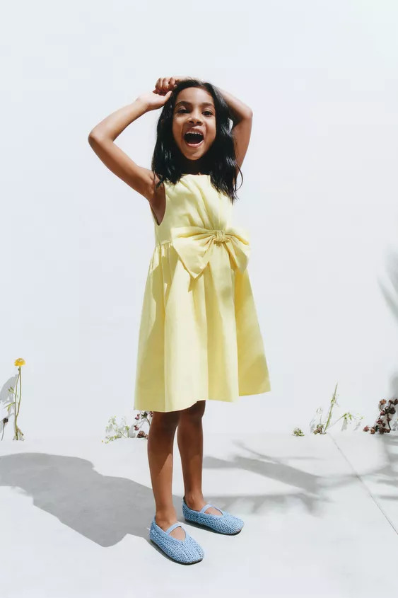 POPLIN BOW DRESS | Zara US