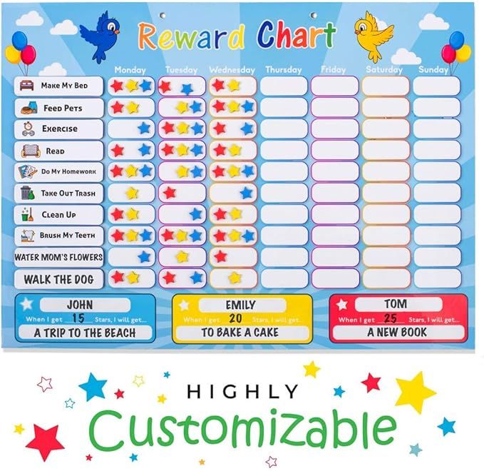 HouseCraft Reward Chart for Kids - Chore Chart for Multiple Kids - A Magnetic Responsibility Char... | Amazon (US)