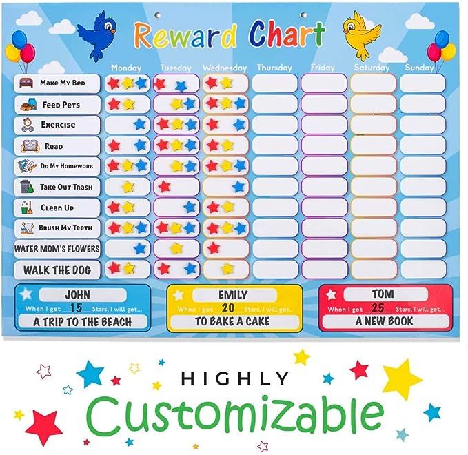 HouseCraft Reward Chart for Kids - Chore Chart for Multiple Kids - A Magnetic Responsibility Char... | Amazon (US)