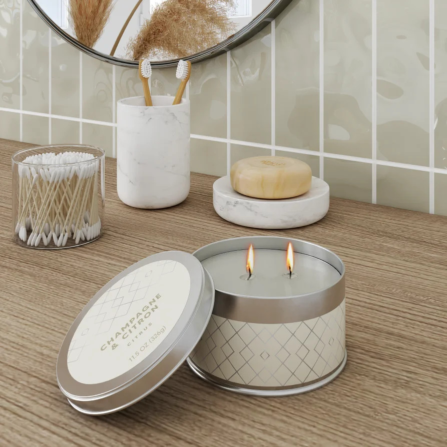 11.5oz 2-wick Tin Candle - Champagne & Citron | Walmart (US)